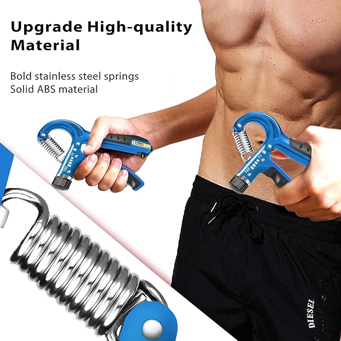 FLYFE Grip Strength Trainer, Plastic, 2 Pack / 5 Pack, 11-132 lbs, Forearm Strengthener, Hand Squeezer Adjustable Resistance, Hand Grip Strengthener for Muscle Building and Injury Recovery