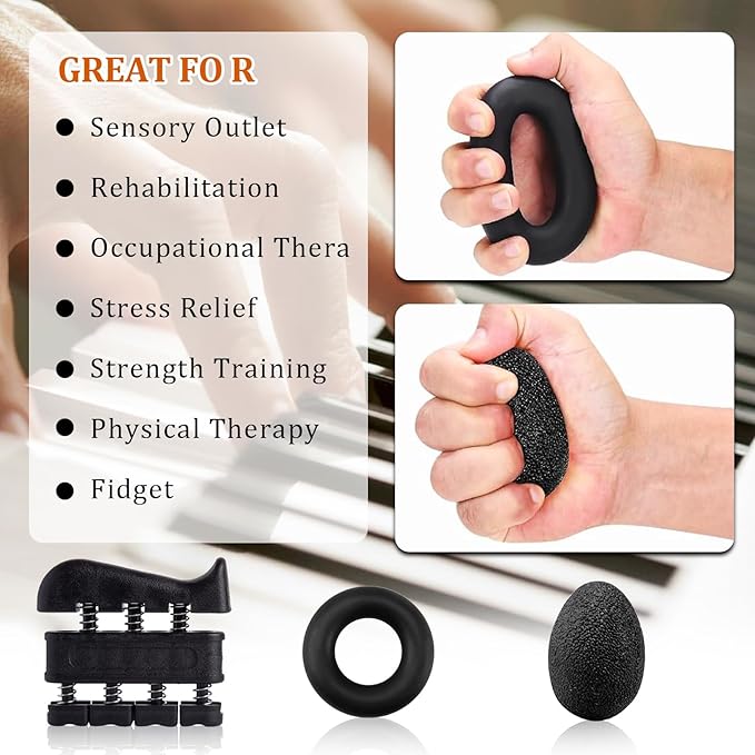 Grip Trainers, Including Forearm Strengtheners, Finger Trainers, Mechanical Counting Grips, Stress Balls, Hand Grippers, Strengthening Devices for Strength Training, Grip Improvement and Hand