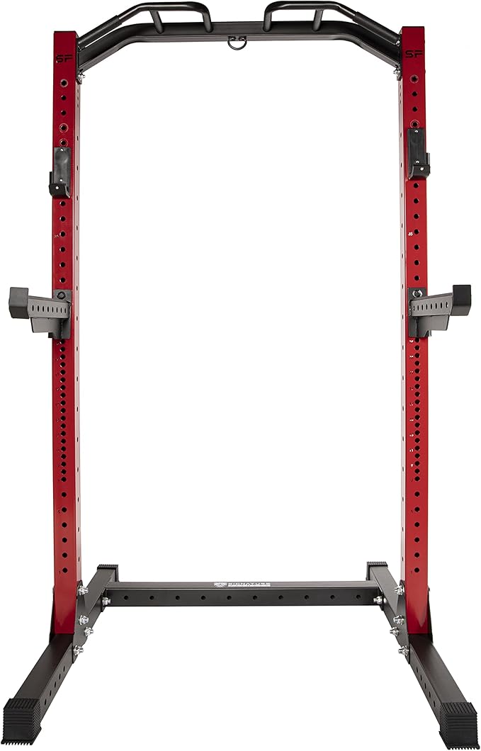 Signature Fitness SF-SS1 1,000 Pound Capacity 3” x 3” Power Rack Squat Stand, Includes J-Hooks and Safety Spotter Arms, Optional Conversion Kits