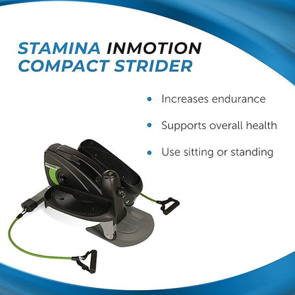 Stamina Inmotion Compact Strider Foot Exercise Machine - Under Desk Elliptical - Standing or Seated Elliptical Fitness Equipment