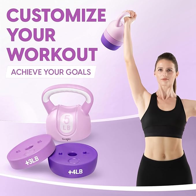 Yes4All Kettlebell Sets - Adjustable Kettlebell Set for Strength Training - Kettlebells Adjustable Weight for Versatile Workouts