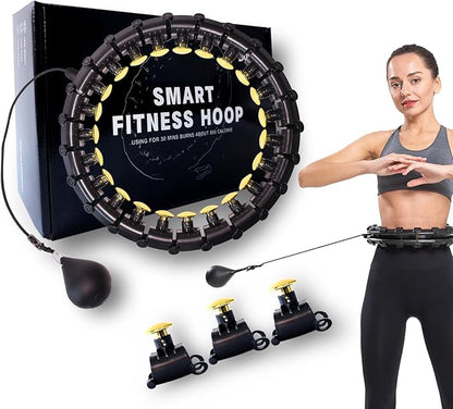 Dumoyi Smart Weighted Hoop for Adults Weight Loss,Infinity Fitness Hoop Plus Size for Women Smart Exercise Equipment