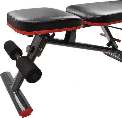 Signature Fitness Heavy Duty Adjustable and Foldable Utility Weight Bench for Upright, Incline, Decline, and Flat Exercise