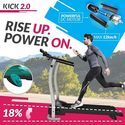 Bluefin Fitness Kick 2.0 | Task 2.0 | Innovative High-Speed Folding Treadmill | Home Walkpad | Joint Protection Tech | Compact Walking | Running Machine | Home Gym Office | Bluetooth