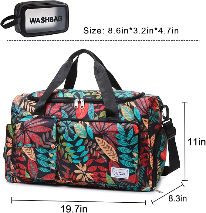 Small Gym Bag for Women, Travel Duffle Bag Carry On Weekender Bag with Shoe Compartment