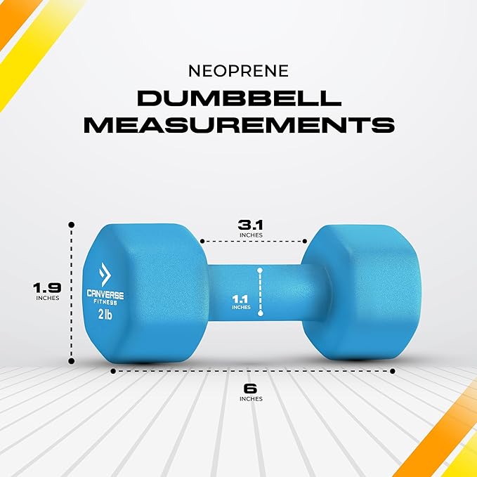 Neoprene Coated Dumbbell Sets of 2, Hand weight Dumbbells Anti-roll, Anti-Slip, Hexagon Shape for Strength Training Exercises Dumbbell Pairs for Men and Women, Ideal for Home Gym