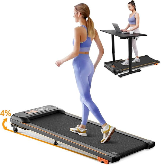 Walking Pad with Incline, Under Desk Treadmill, Portable Treadmills for Home/Office, 2.5HP Walking Jogging Running Machine with LED Display, Remote Control/App Control