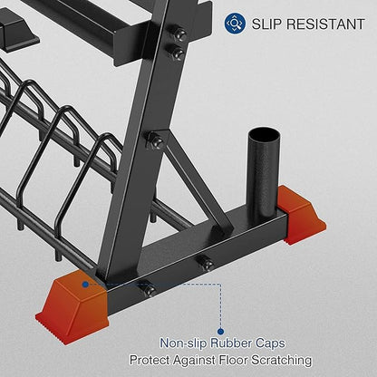 Dumbbell Rack 3-Tier Weight Plate Rack Storage Stand for Dumbbell/Kettlebell/Weight Plate and Curl Bar