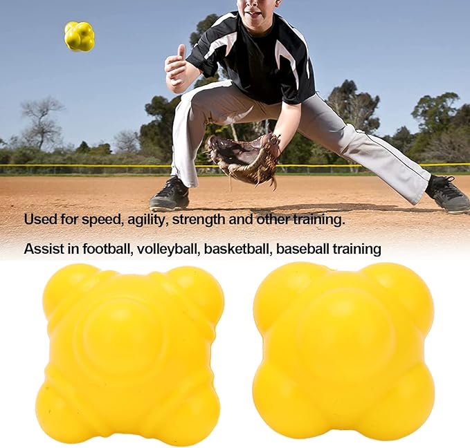 SUNGOOYUE Balls, 2Pcs Irregular Hand Eye Coordination Training Ball Rubber Bounce Training Balls