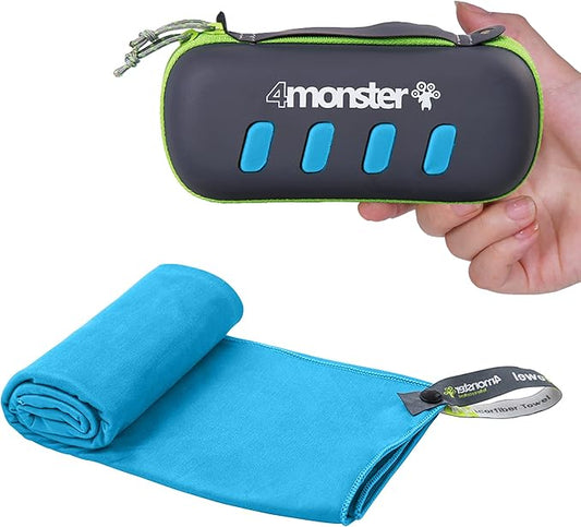 4Monster Camping Towel Super Absorbent-Quick Dry Microfiber Towel Ultra Compact & Soft-Travel Towel Lightweight for Backpacking,Hiking,Gym,Beach,Swimming,Yoga