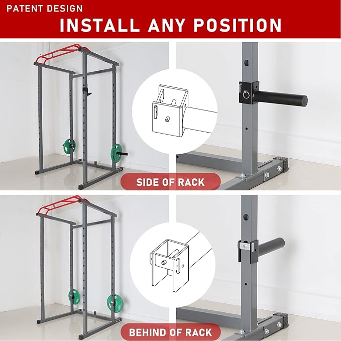 SYL Fitness Olympic Weight Plates Holder Power Rack Attachment Weights Storage Rack, Fit 2x2 & 3x3 inch Square Tube