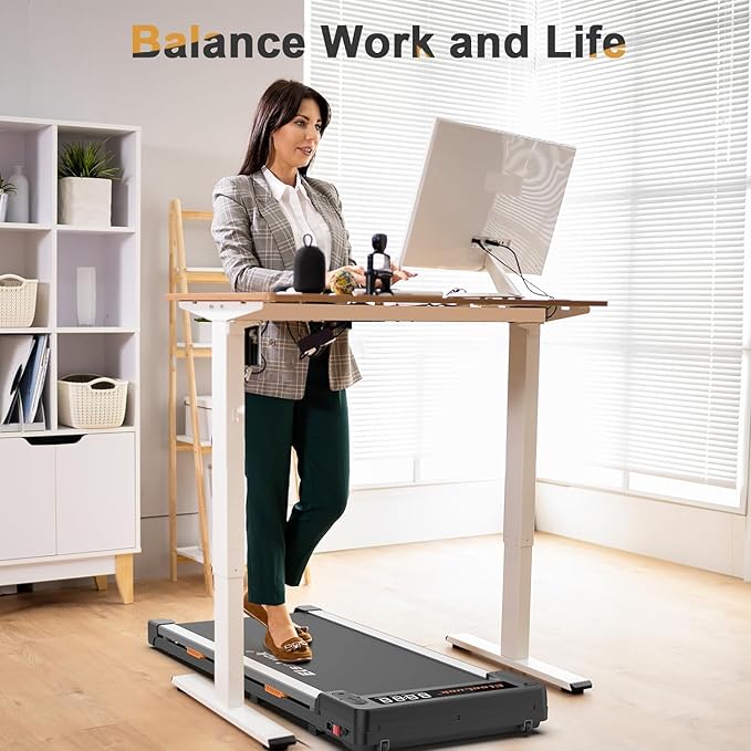 Walking Pad, Under Desk Treadmill for Home Office, 2 in 1 Portable Walking Treadmill with Remote Control, Walking Jogging Machine in LED Display