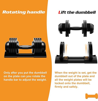 Adjustable Dumbbell Set 22/44lbs pair adjustable dumbbell- Perfect for Strength Training and Fitness Workouts