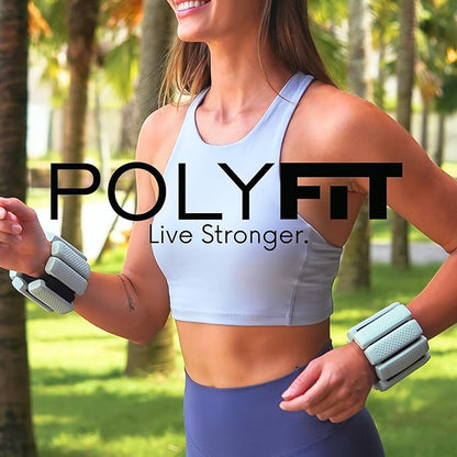 Polyfit Wrist & Ankle Weights - 1 Pair - Wearable Ankle Weights for Women and Men - Wearable Bracelet for Exercise, Yoga, Walking, Running, Dance, Barre, Pilates, Cardio, Aerobics