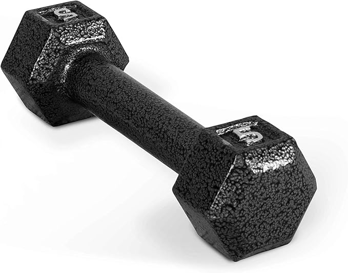 CAP Barbell Black Cast Iron Hex Dumbbell | 5-120 LBs | Single or Pair