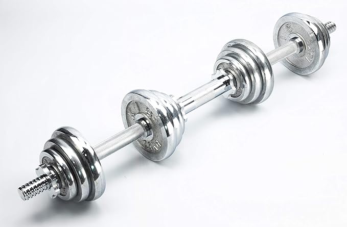 Threaded Dumbbell 12.6/14.2/15.7/18.1/19.7inch(30/35/40/46/50cm) Handles/Adjustable Dumbbell Bar Handles - Fit 1 inch Standard Weight Plate - Weightlifting Accessories - Sold in Pair