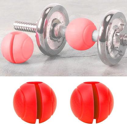 2Pcs Barbell Grips Round Thick Silicone Dumbbell Adapter Balls