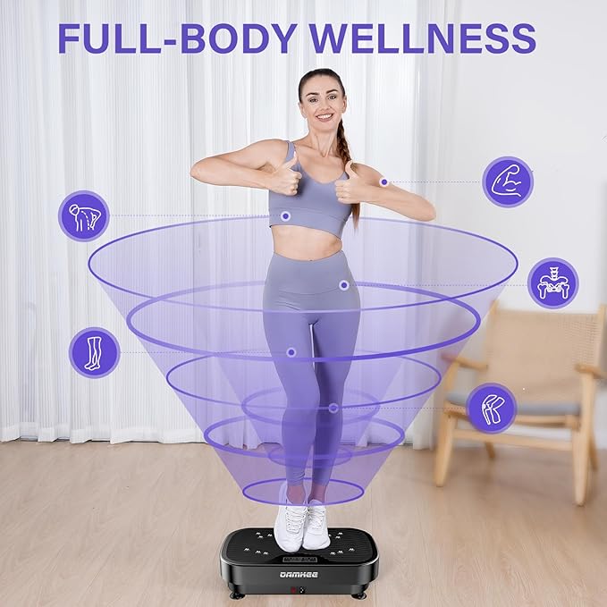 Vibration Plate Exercise Machine, Vibration Plate for Lymphatic Drainage, 9 Modes Whole Body Workout Vibrating Fitness Platform for Weight Loss & Shaping, Wellness - Home Gym Equipment