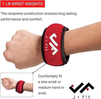 JFIT Wrist Weight Pair – Set of 2, Wrist Straps for Fitness, Walking, Workout – Multiple Size and Weight Options – Comfortable, Breathable, Moisture Absorbent Weight Straps for Men and Women