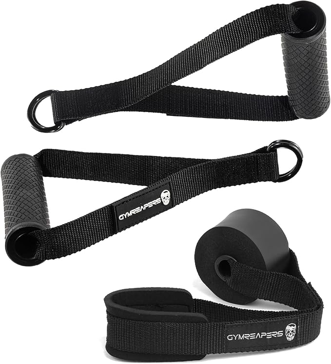 Gymreapers Resistance Band Handle/Door Anchor Combo - Exercise Band at Home Workout - (1 Pair of Handles) - Used with Any Resistance Bands for Men and Wome