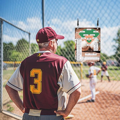 Magnetic Baseball Clipboard for Coaches,Dry Erase Softball Baseball Lineup Board for Dugout,Baseball Scoreboard with 60 Lineup Cards Baseball Equipment Accessories for Baseball Coach Gifts