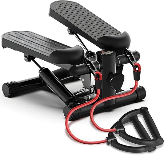 Steppers for Exercise at Home, Mini Stepper with Resistance Bands, Stair Stepper for Full Body Workout 330lbs Weight Capacity