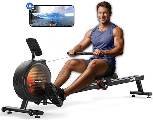 FEIERDUN Rowing Machine for Home use, Magetic Rower with APP, Row Machine with 350LBS Loading Capacity, Rower Machine with Dual Slide Rail