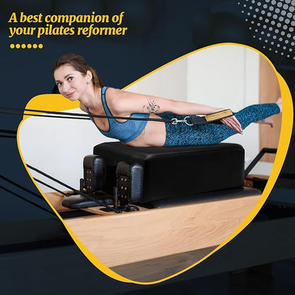 Pilates Sitting Box 26 x 15 x 9.5 Inch Pilates Equipment Pilates Accessories Pilates Box for Reformer Body Stamina Stretching Balance Exercise Workout