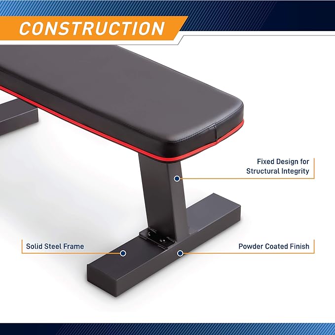 Marcy Flat Utility Weight Bench for Home Gym Weight Training and Ab Exercises