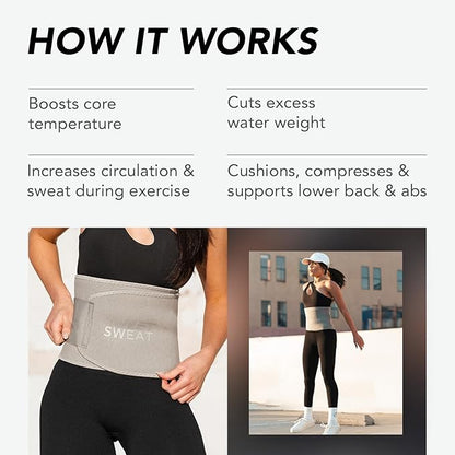 Sweet Sweat Waist Trimmer for Women and Men - Sweat Band Waist Trainer for High-Intensity Training & Workouts