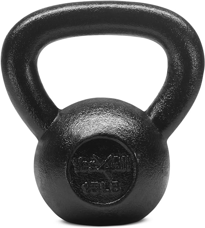 Yes4All Kettlebell Cast Iron Sets 5 - 10 - 15 - 20 - 25 - 30 lbs, Multi-Level from Beginners to Pros Kettlebell Set for Strength Training & Home Gym Equipment