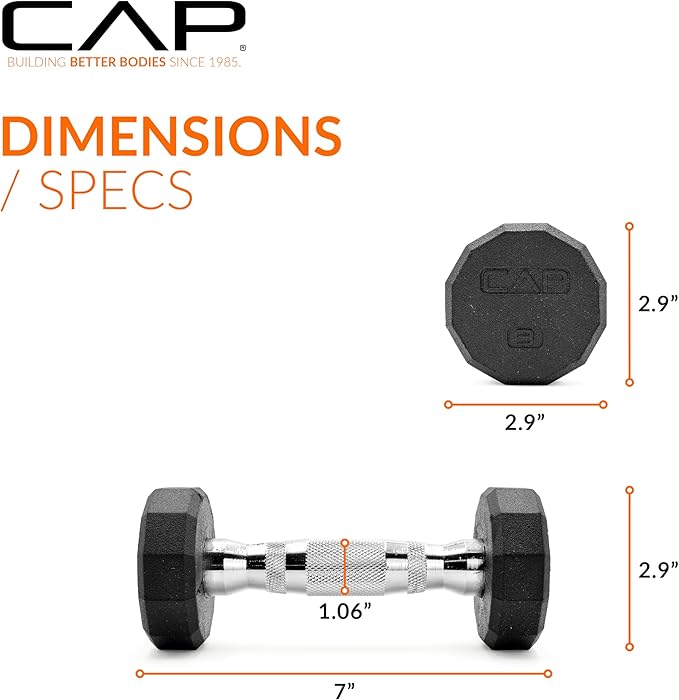 CAP Barbell Coated Hex Dumbbell Weight