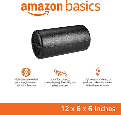 Amazon Basics High-Density Round Foam Roller for Exercise, Massage, Muscle Recovery