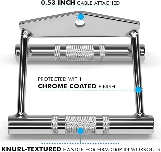 A2ZCARE Combo Tricep Press Down Cable Attachment - Cable Machine Accessories for Home Gym with Multi Option