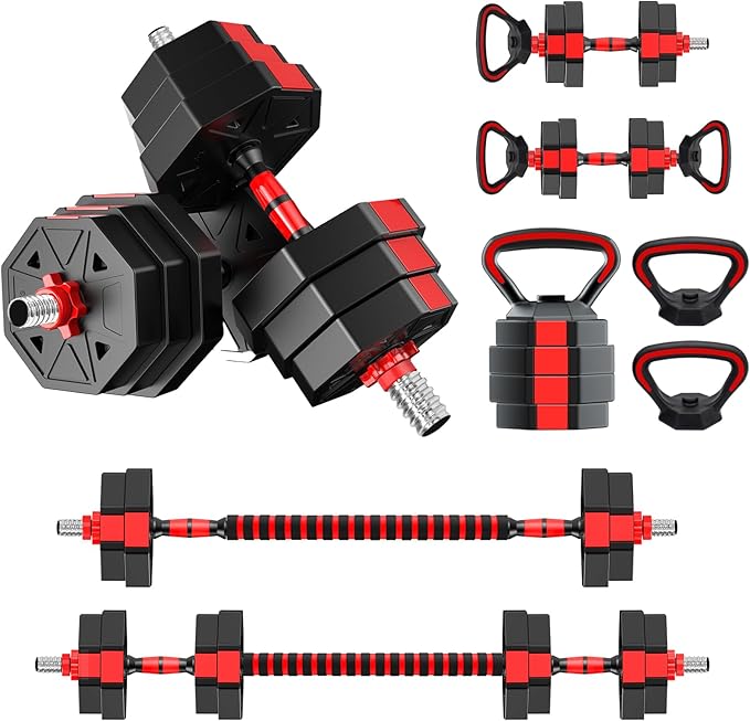 Adjustable Weights Dumbbells Set, 20/30/40/60/80lbs Non-Rolling Adjustable Dumbbell Set, Free Weights Dumbbells Set Hexagon, Weights Set for Home Gym