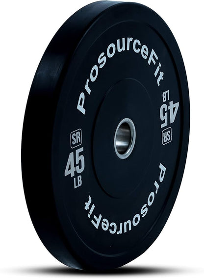 ProsourceFit Solid Rubber Bumper Plates (Sold Individually) with Steel Insert, Power Lifting, Strength Training