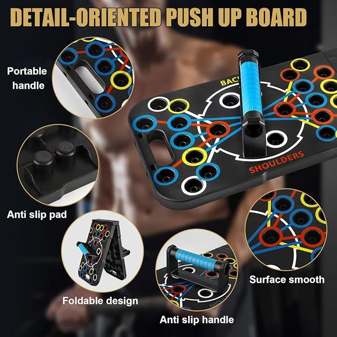 Push Up Board Foldable Adjustable Pushup Bar 56 in 1 Exercise Fitness Workout for Muscle Max Strength Training for Men Women Home Gym Equipment