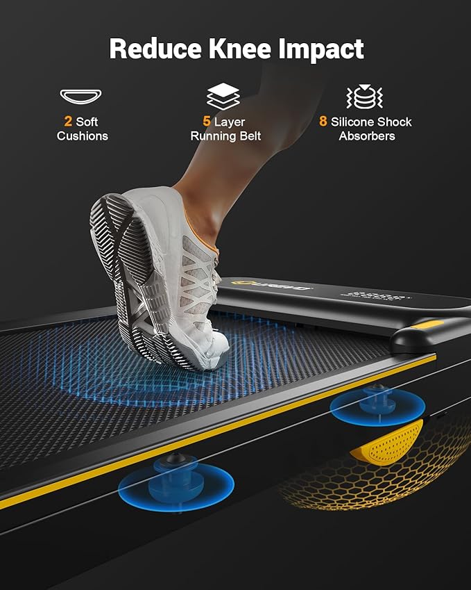 UREVO Walking Pad, Under Desk Treadmill for Home/Office, 2 in 1 Folding Treadmill with Remote Control, APP and LED Display