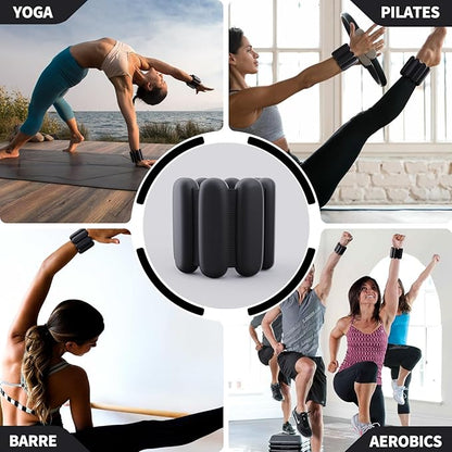 Ankle weights for women wrist weight: Adjustable ankle & wrist weights 2lbs(1lb each) for Pilates & Yoga exercise - Hand & Leg weights for women at home