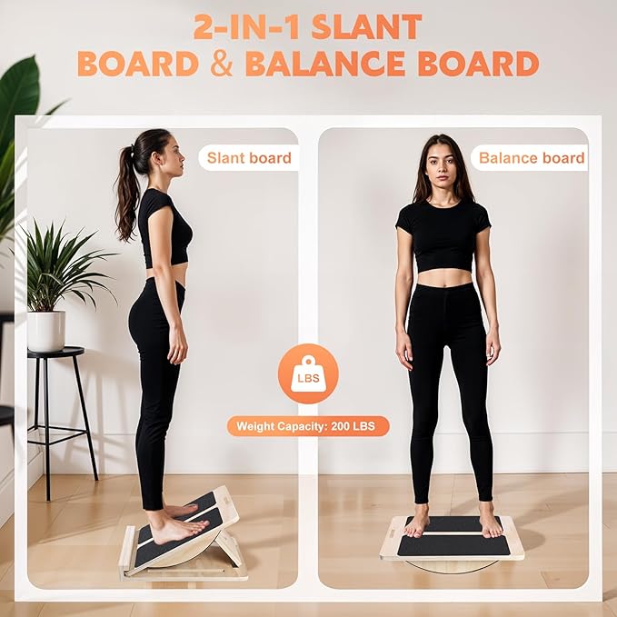 Slant Board for Calf Stretching, Adjustable Wooden Calf Stretcher Incline Board, Calf Stretch Board for Squats Leg Knees Heel Ankle Stretching