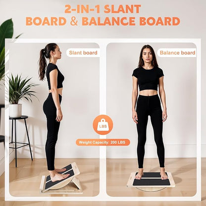 Slant Board for Calf Stretching, Adjustable Wooden Calf Stretcher Incline Board, Calf Stretch Board for Squats Leg Knees Heel Ankle Stretching