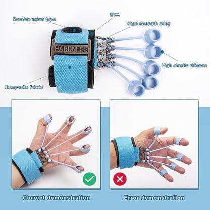 Finger Strengthener Band Exerciser Trainer Hand Grip Strength,Forearmfor Finger Resistance Band Stretching Rehabilitation Fitness Assist for Arthritis, Carpal Tunnel for Muscle Building and Injury Recovery.