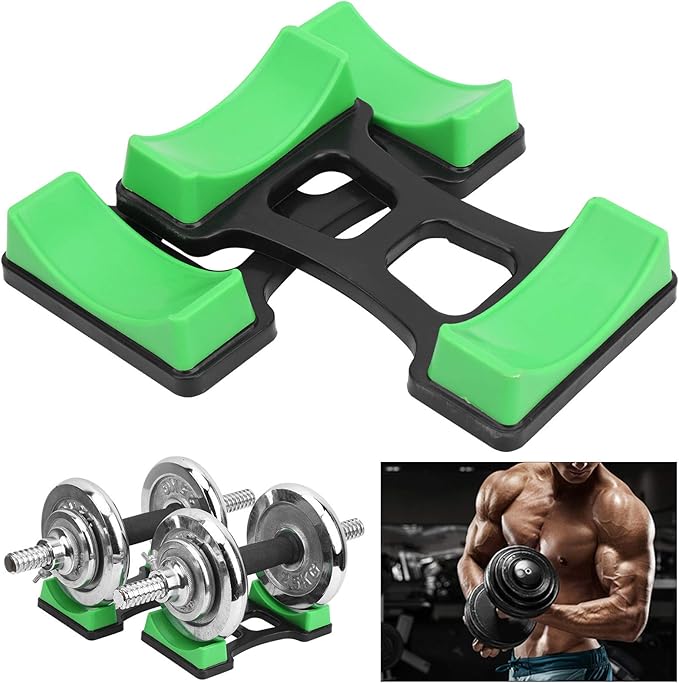 Qiilu Dumbbell Holder Dumbbell Rack Abs Engineering Plastics 1Pair Dumbbell Bracket Mat Storage Frame Stand Floor Holder Fitness Equipment S