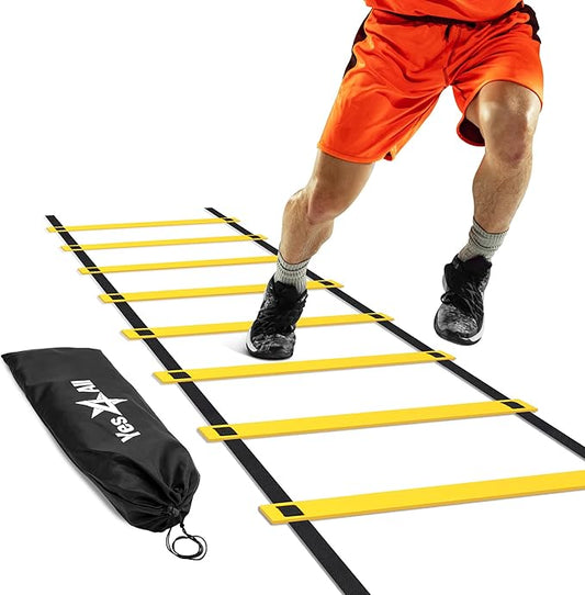 Yes4All 8, 12, 20 Rungs Agility Ladder - Speed Training Equipment for All Ages & Levels with Carrying Bag - Speed Ladder