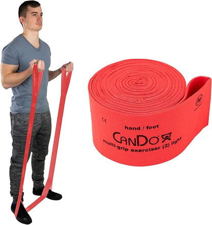 CanDo Multi-Grip 6 Foot Exercise Resistance Band with Hand/Foot Loops for Total Body Workouts, Training, Rehab, Stretching and Therapy