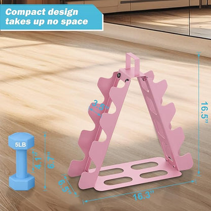 Dumbbell Rack, A-Frame Metal Dumbbell Holder with Handle, Multilevel Weight Storage Organizer for Dumbbells, Tree Shape Compact Weight Rack/Holder, Perfect for Child/Women Home Gym