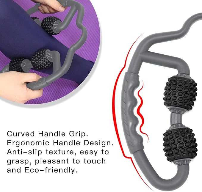 Muscle Roller, Trigger Point Muscle Roller for Calf, Leg, Arm, Tennis Elbow and Golfer Elbow, Foam Roller Deep Massage Tool for Relieve Muscle Soreness, Stiffness and Tight Muscles (Grey)