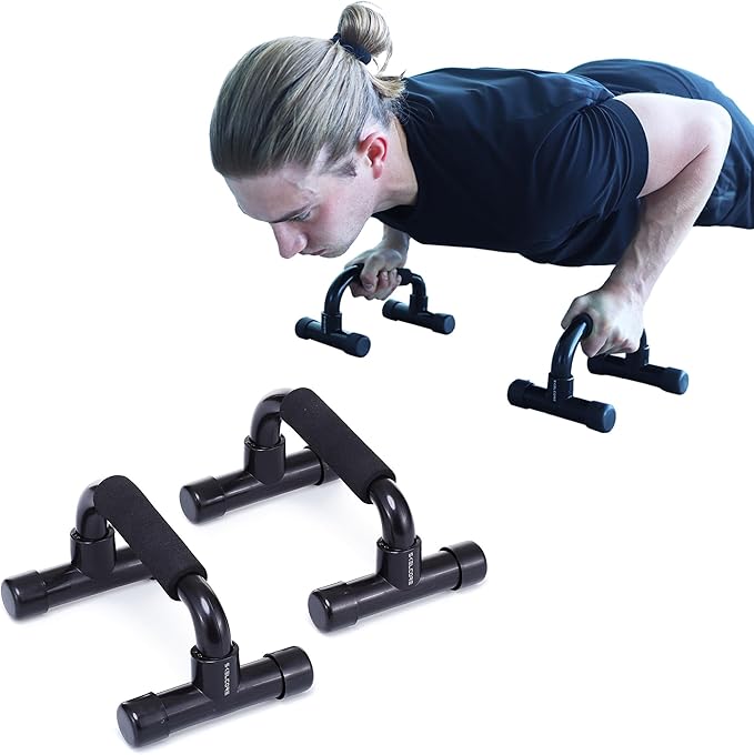 Push Up Bars Strength Trainer - Push Up Handles for Floor Workouts with Ergonomic Non-Slip Comfort Foam Grip Handles for Home Fitness Training - Chest exerciser for Men and Women