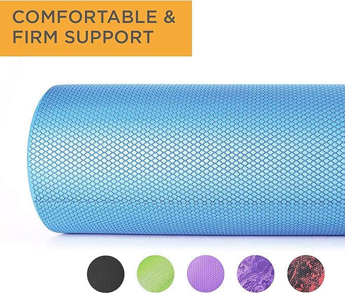 Maximo Fitness Foam Roller - 18" x 6" High Density Exercise Roller, Muscle and Back Roller for Massage, Fitness, Physical Therapy, Yoga and Pilates, Gym Equipment