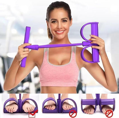 Pedal Tension Rope Resistance Bands with Handles, Multifunctional Puller Resistance Rope Fitness Equipment Sit Up Exercise Equipment Home Gym Tummy Trainer for Men Women